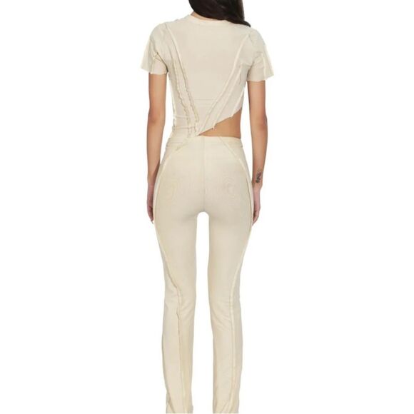 Sami Miro Vintage Asymmetric Pants in Nude – Size XL - Picture 3 of 9